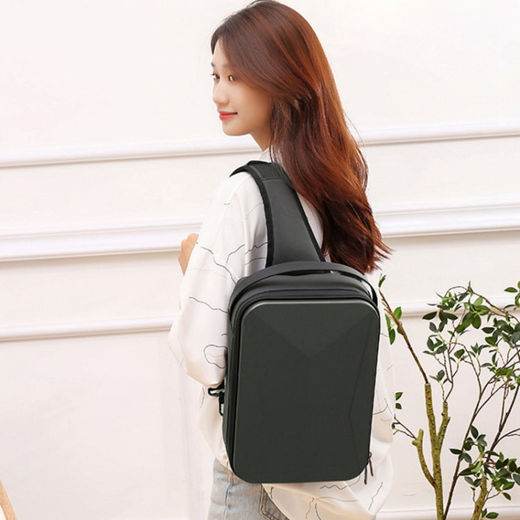 For DJI Mini 3 / Mini 3 Pro Hard Shell Storage Bag Box Chest Bag Shoulder Bag Messenger Bag(Dark Gray)
