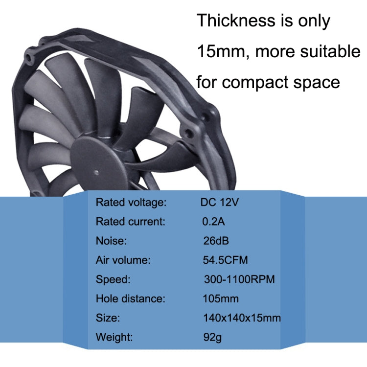 FANNER Ice Soul F14015 4PIN PWM Ultra-thin Chassis Fan Desktop Computer Radiator(Black) - free shipping - PMC Jewellery - Order now!