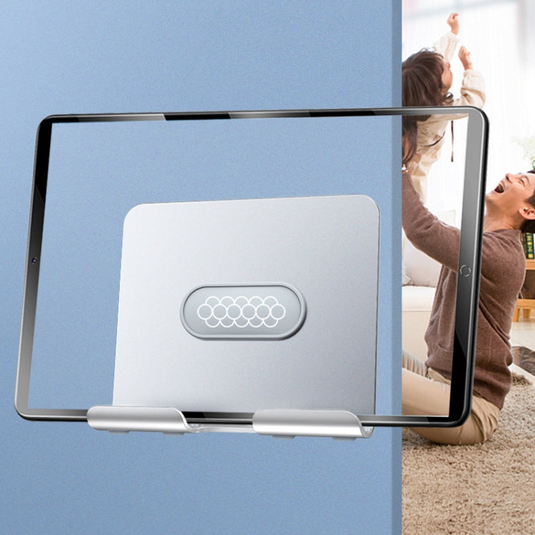 B87 Punch-free Tablet PC Aluminum Alloy Bracket Bathroom Kitchen Adhesive Wall Phone Holder(Silver Gray)