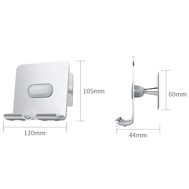 B87 Punch-free Tablet PC Aluminum Alloy Bracket Bathroom Kitchen Adhesive Wall Phone Holder(Silver Gray)