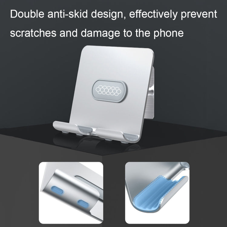 B87 Punch-free Tablet PC Aluminum Alloy Bracket Bathroom Kitchen Adhesive Wall Phone Holder(Silver Gray)