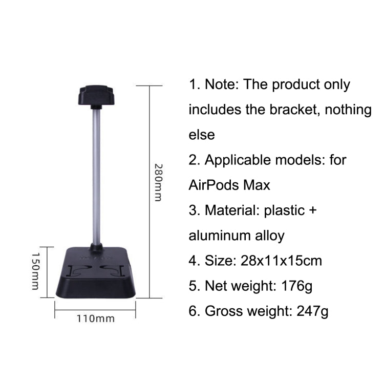 For AirPods Max Hifylux AP-HF5 Headphone Stand Mobile Phone Holder Storage Box(Black) - Anti-lost & Holder by Hifylux | Online Shopping South Africa | PMC Jewellery | Buy Now Pay Later Mobicred