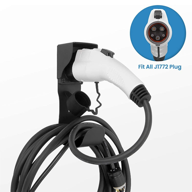 EV Charger Cable Holder Electric Car Charging Cable Organizer for J1772 Plug(Black)