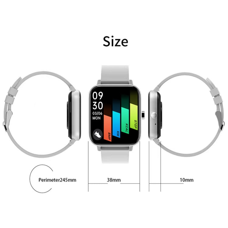H10 1.69 inch Screen Bluetooth Call Smart Watch, Support Heart Rate/Blood Pressure/Sleep Monitoring, Color: Gold Net+Silicone