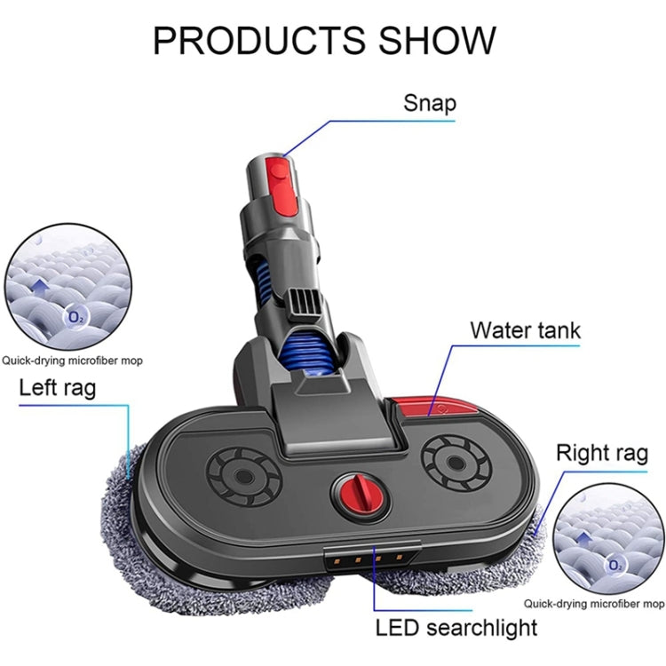 For Dyson V7 V8 V10 V11 Vacuum Cleaner Electric Mopping Head Integrated Water Tank With 6pcs Rag