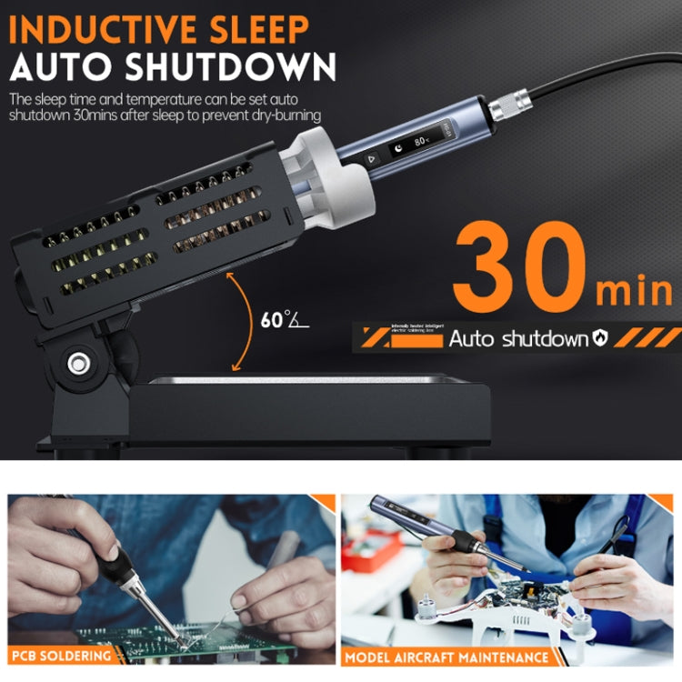 FNIRSI HS-01 Smart Soldering Iron Digital Display Portable Mini Soldering Station(Black BC2) - free shipping - PMC TechLife - Order now!