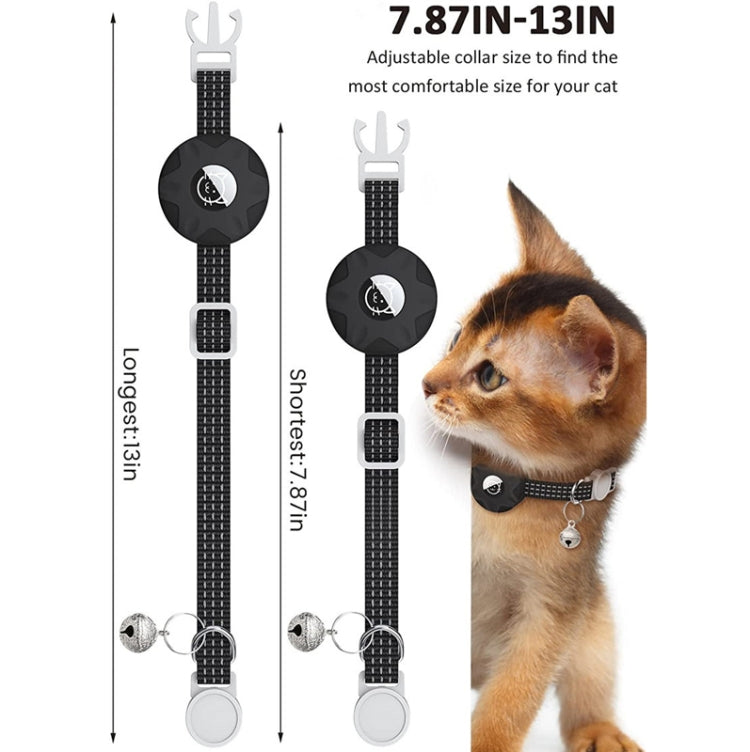 For AirTag Tracker Silicone Case Reflective Pet Cat Collar With Bell(Black) - free shipping - PMC Jewellery - Order now!