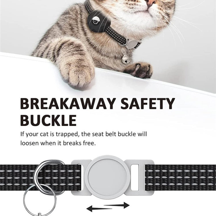 For AirTag Tracker Silicone Case Reflective Pet Cat Collar With Bell(Black) - free shipping - PMC Jewellery - Order now!