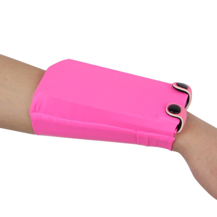 7 Inch Mobile Phone Outdoor Sports Wrist Bag Elastic Close-fitting Mini Arm Bag(Rose Red) - free shipping - PMC Jewellery - Order now!