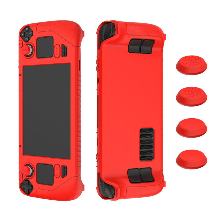 For Steam Deck Game Controller Soft Silicone Protective Cover Case With 4pcs Key Cap(Red) - free shipping - PMC Jewellery - Order now!