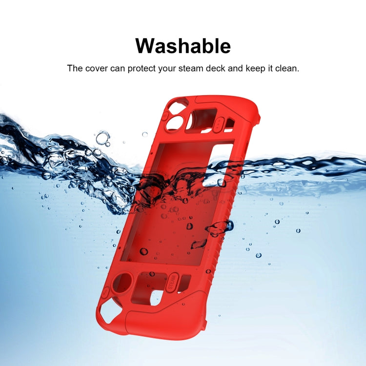 For Steam Deck Game Controller Soft Silicone Protective Cover Case With 4pcs Key Cap(Red) - free shipping - PMC Jewellery - Order now!