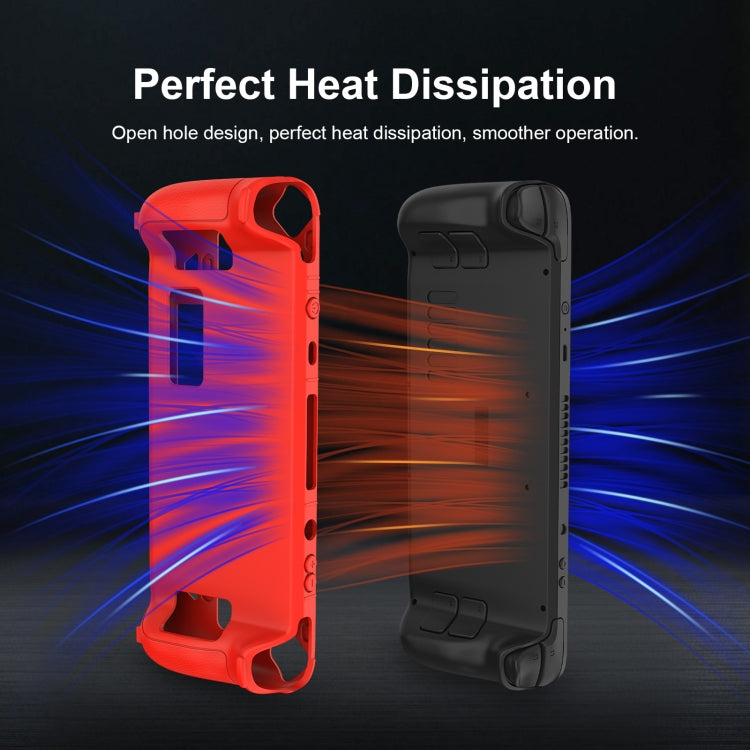 For Steam Deck Game Controller Soft Silicone Protective Cover Case With 4pcs Key Cap(Black)