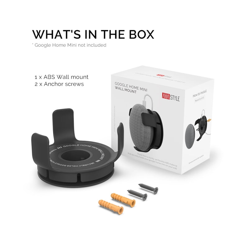 For Google Home Mini AhaStyle PT62 Wall Bracket Smart Speaker Bracket Black