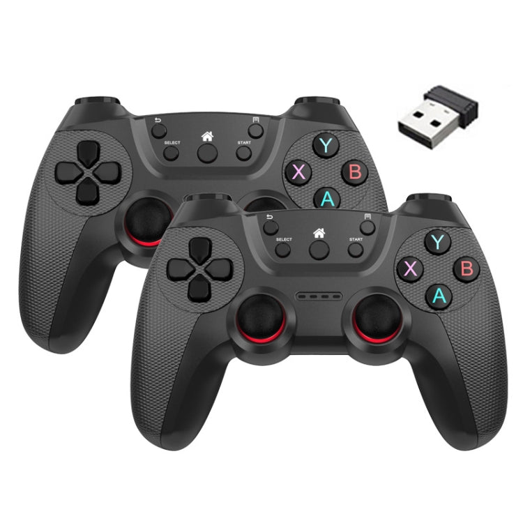 KM-029 2.4G One for Two Doubles Wireless Controller Support PC / Linux / Android / TVbox(Battle Gray)