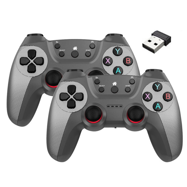 KM-029 2.4G One for Two Doubles Wireless Controller Support PC / Linux / Android / TVbox(Elegant Silver)
