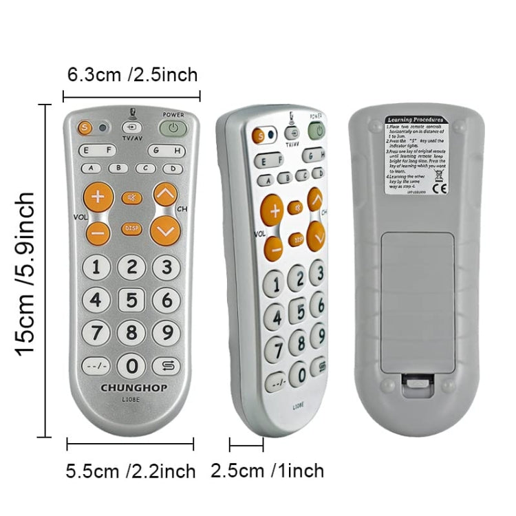 CHUNGHOP L108E Infrared Learning Universal TV Remote Control