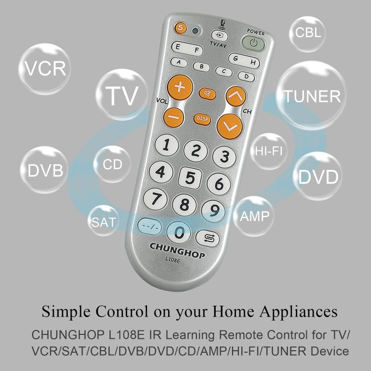 CHUNGHOP L108E Infrared Learning Universal TV Remote Control