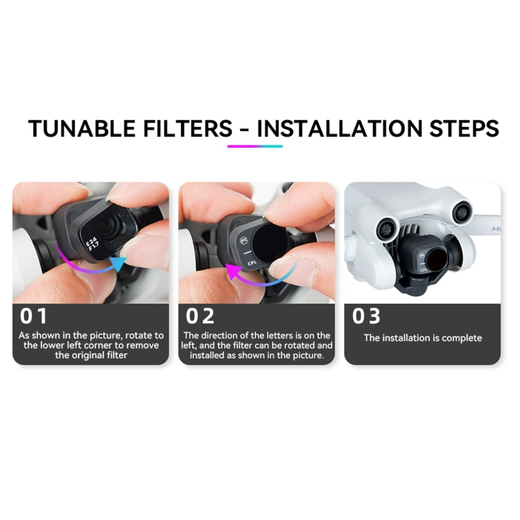 For DJI Mini 3 Pro RCSTQ PL Filters Drone Accessoires 4 In 1 ND/PL 8/16/32/64 - free shipping - PMC TechLife - Order now!
