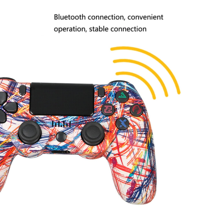 For PS4 Wireless Bluetooth Game Controller With Light Strip Dual Vibration Game Handle(Blue)