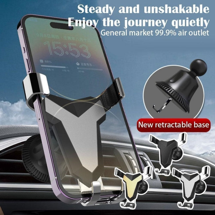 Gravity Navigation Car Air Outlet Triangular Mobile Phone Holder(Gray) - Car Holders by PMC TechLife | Online Shopping South Africa | PMC TechLife