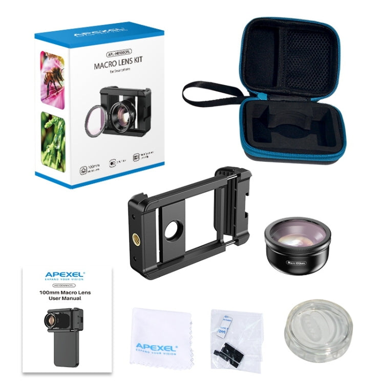 APEXEL CM-HB100CPL HB100mm HD External Macro Mobile Phone Lens with CPL(Black) - free shipping - PMC TechLife - Order now!