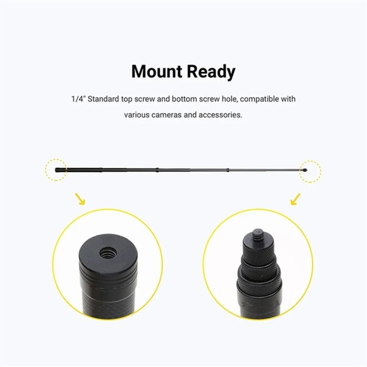 3m Carbon Fiber Extended Monopod Invisible Selfie Stick For Insta360 / DJI Action / GoPro / Xiao Yi Sports Camera