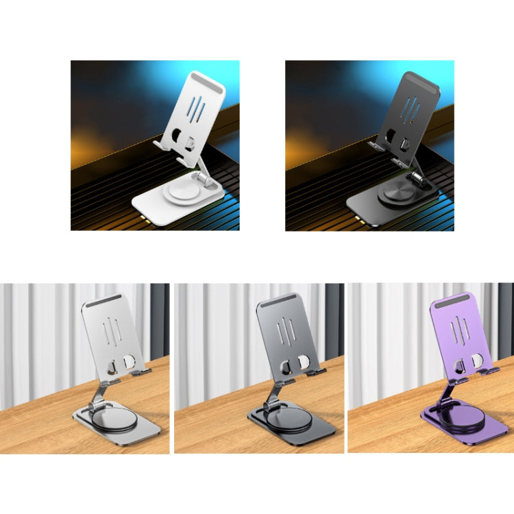 Desktop 360-degree Rotating Foldable Mobile Phone Holder, Color: Metal Silver