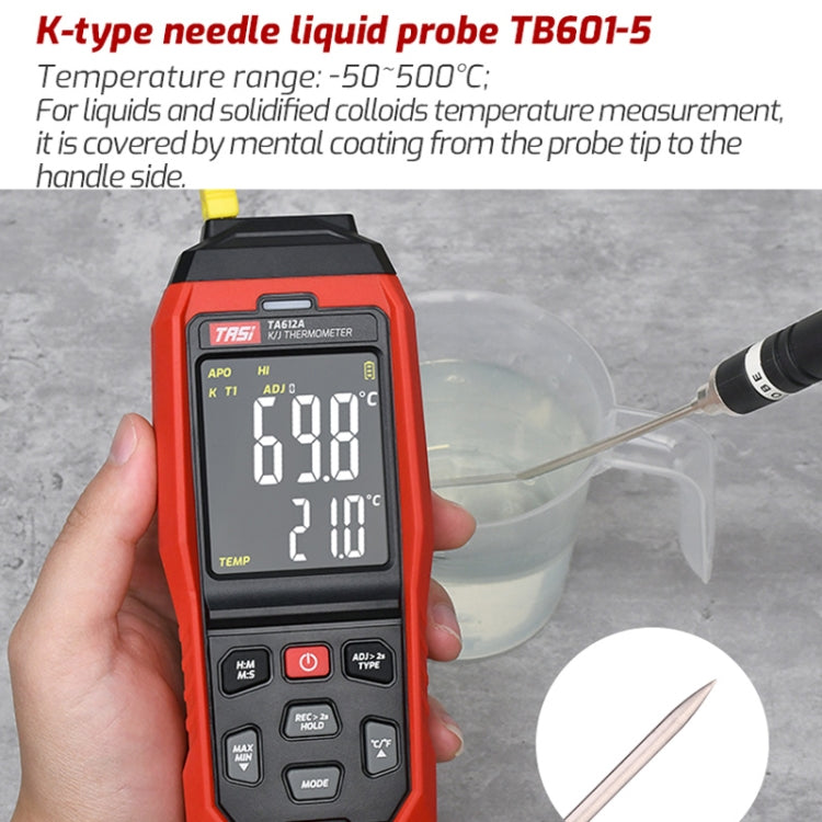 TASI TB601-5 Pointed Needle Liquid Probe K-Type Probe Use With Thermometer