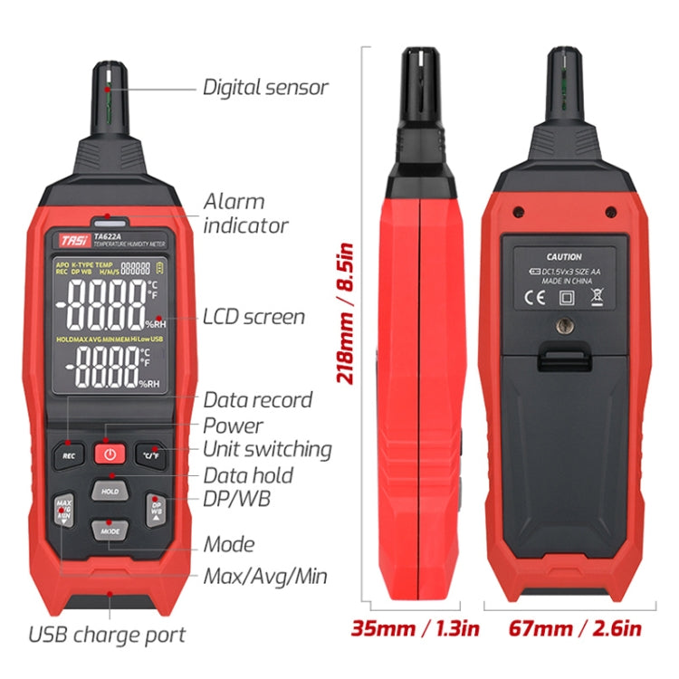 TASI TA622A Temperature Humidity Meter Digital Dew Point Thermometer