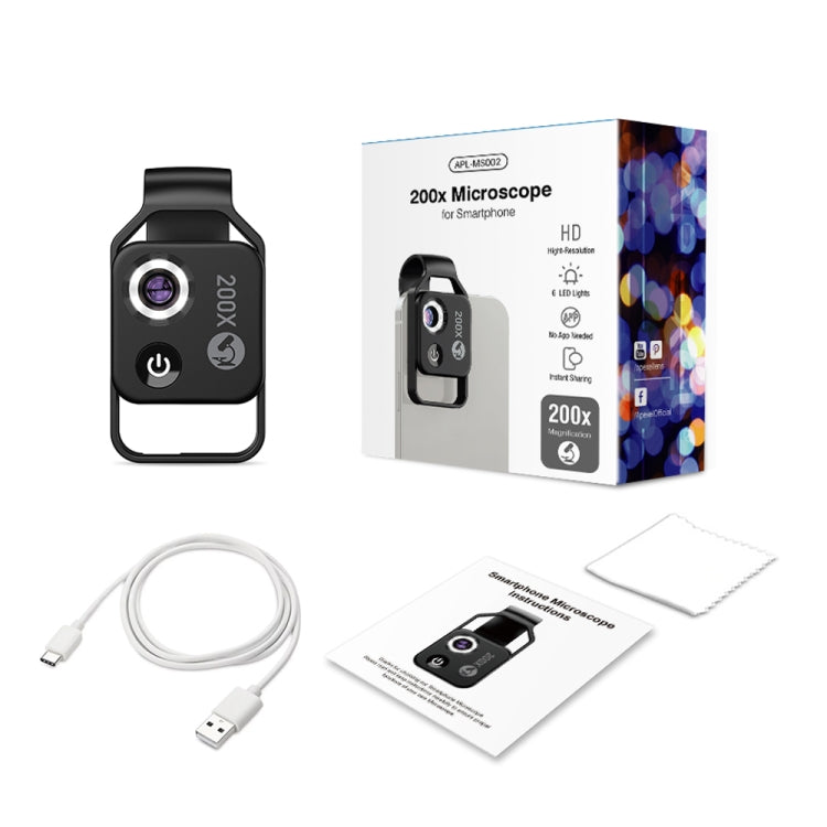 APEXEL APL-MS002CWH 200x High-Definition Children Science Education Microphone Lens With CPL(Black) - free shipping - PMC Jewellery - Order now!