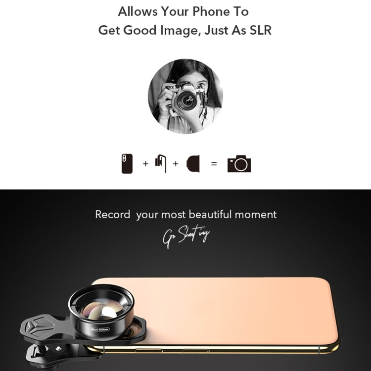 APEXEL APL-HB100MM HD Insect Jewelry 100 Micro External Mobile Phone Lens(Telephoto Clip) - free shipping - PMC Jewellery - Order now!
