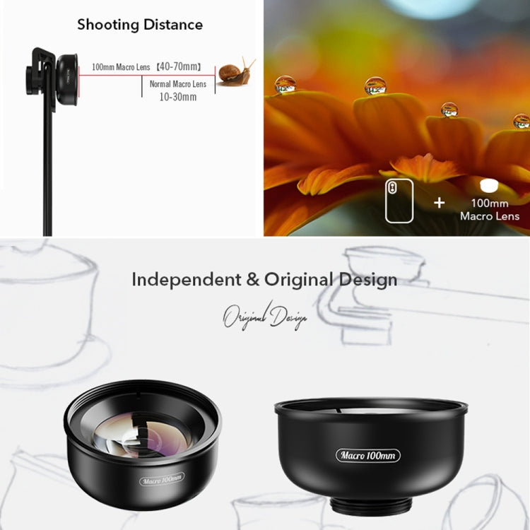 APEXEL APL-HB100MM HD Insect Jewelry 100 Micro External Mobile Phone Lens(Telephoto Clip) - free shipping - PMC Jewellery - Order now!