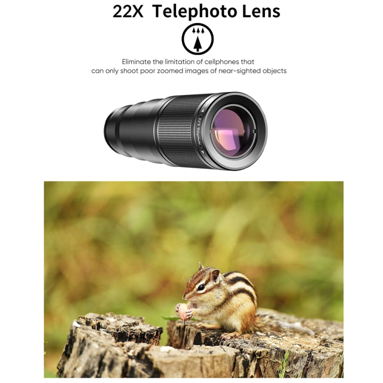 APEXEL APL-22XDG9 22X External Camera Adjustable Focus Mobile Phone Lens(10 in 1) - free shipping - PMC Jewellery - Order now!