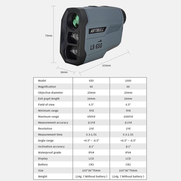 ARTBULL LS-650 Outdoor Golf Laser Rangefinder 650m Altimeter Telescope - free shipping - PMC Jewellery - Order now!