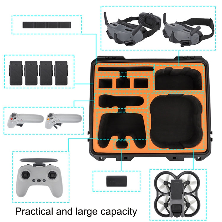 Sunnylife AQX-9 For DJI Avata Flying Glasses Waterproof Large Capacity Protective Carrying Case(Black) - free shipping - PMC Jewellery - Order now!