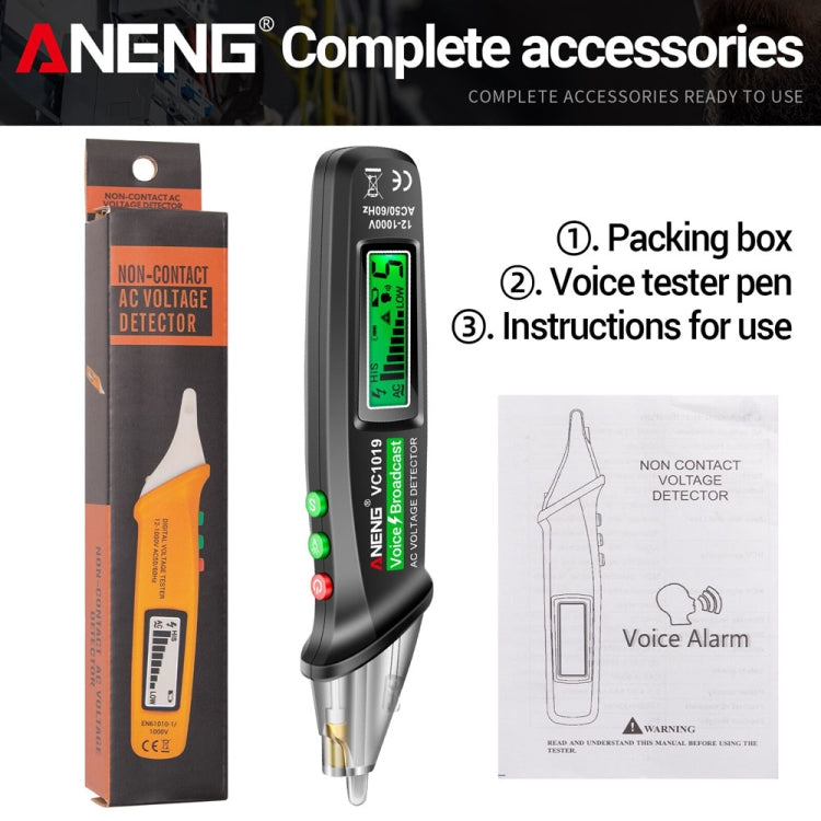 ANENG VC1019 Non-Contact Induction Electric Pen High-Precision Line Detection Breakpoint Voice Test Pen(Black) - free shipping - PMC TechLife - Order now!