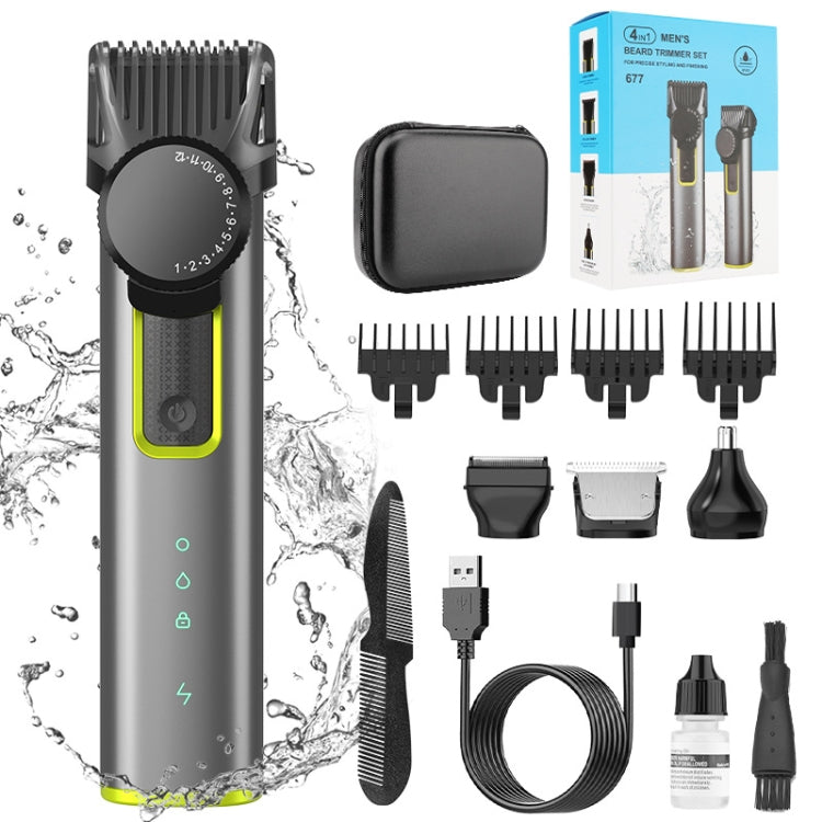 IPX5 Water-resistant Men Multi-Functional Barber 4 In 1 Shaver Nose Hair Set USB Charging Push