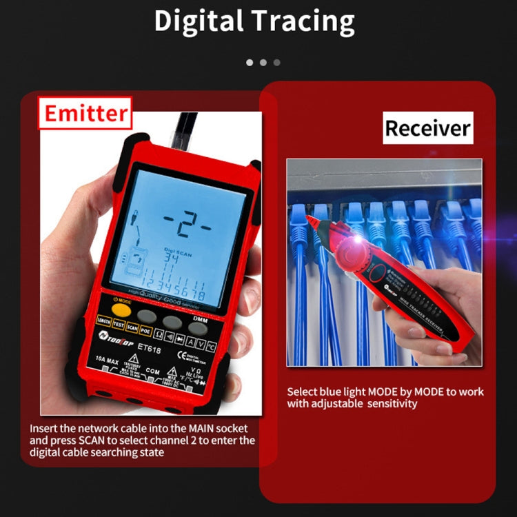TOOLTOP 600m/1968ft Network Cable Length 2 in 1 Network Cable Finder Multimeter(7 pcs/set) - free shipping - PMC Jewellery - Order now!