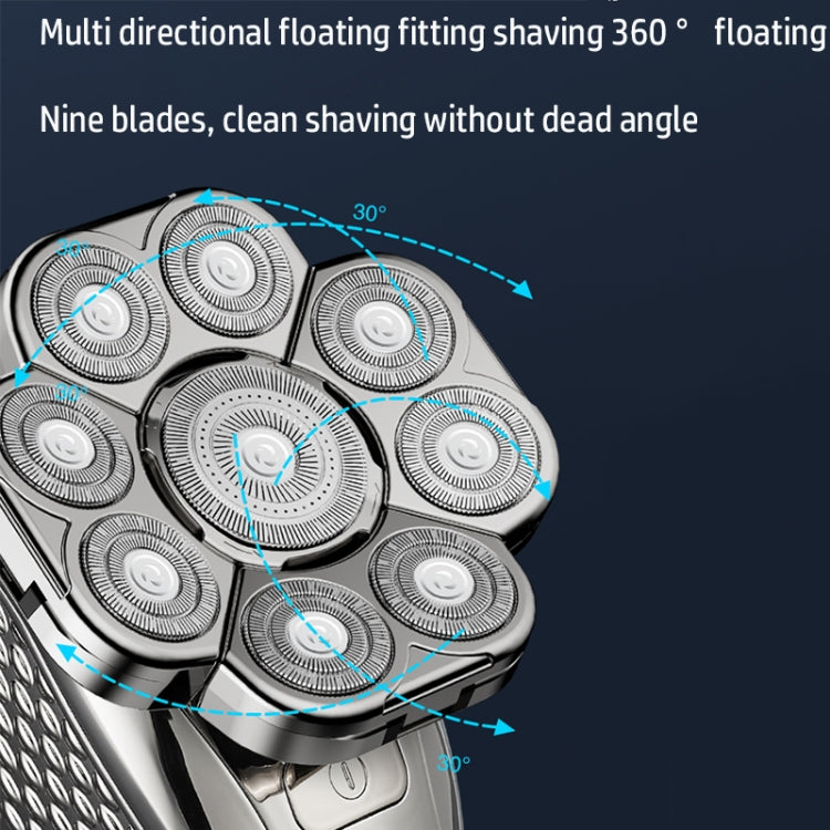 6 In 1 9 Knife Head Multifunctional USB Shaver Full Body Water Washing Shaver Men Hair Bald