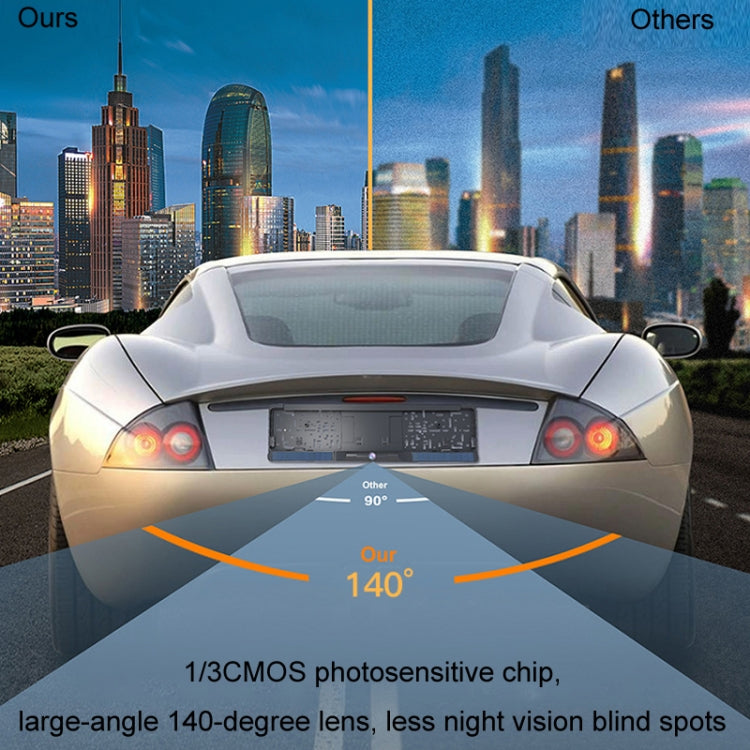 Solar Integrated License Plate Frame Vehicle Camera Wireless Reversing Display(RC03)