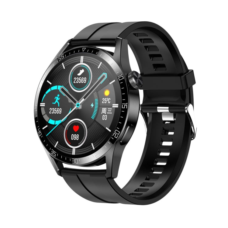 Sports Wellness Tracking Water-resistant Smart Call Watch With NFC Function, Color: Black-Black Silicone