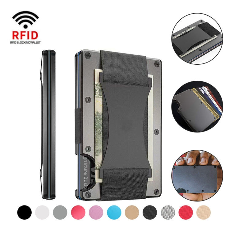 Credit Card Holder Wallets RFID Blocking Slim Metal Card Clip, Color: Golden Forging Carbon