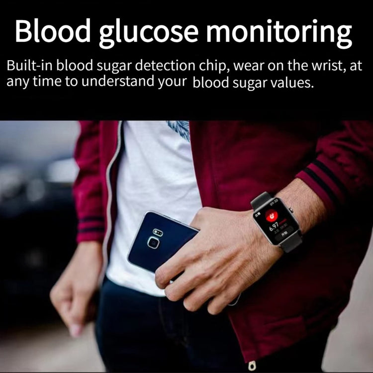 Aluminum Voice Assistant Music Blood Glucose Watch(Black) - Smart Watches by PMC TechLife | Online Shopping South Africa | PMC TechLife | Buy Now Pay Later Mobicred