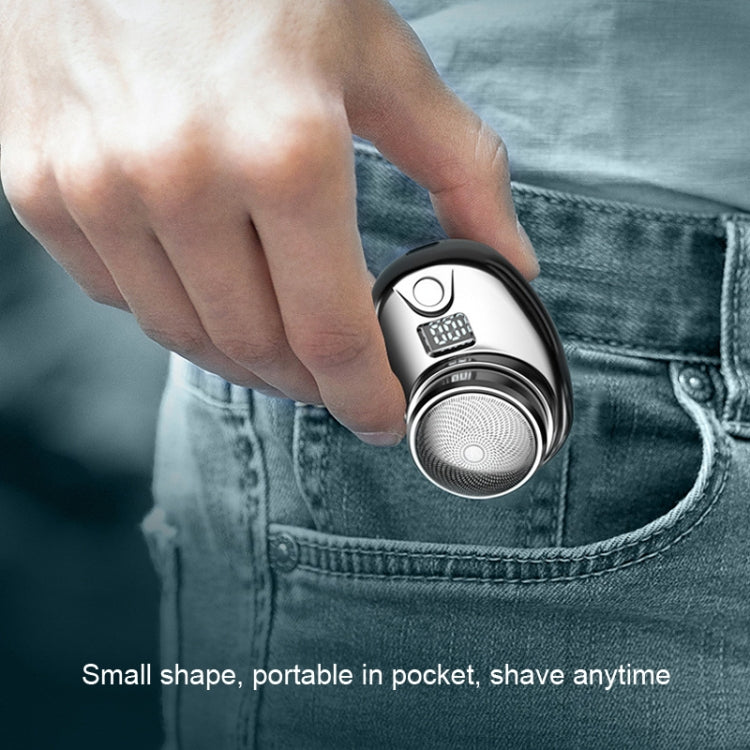 Portable Digital Razor Mini Washable Electric Shaver(Gradient Black)