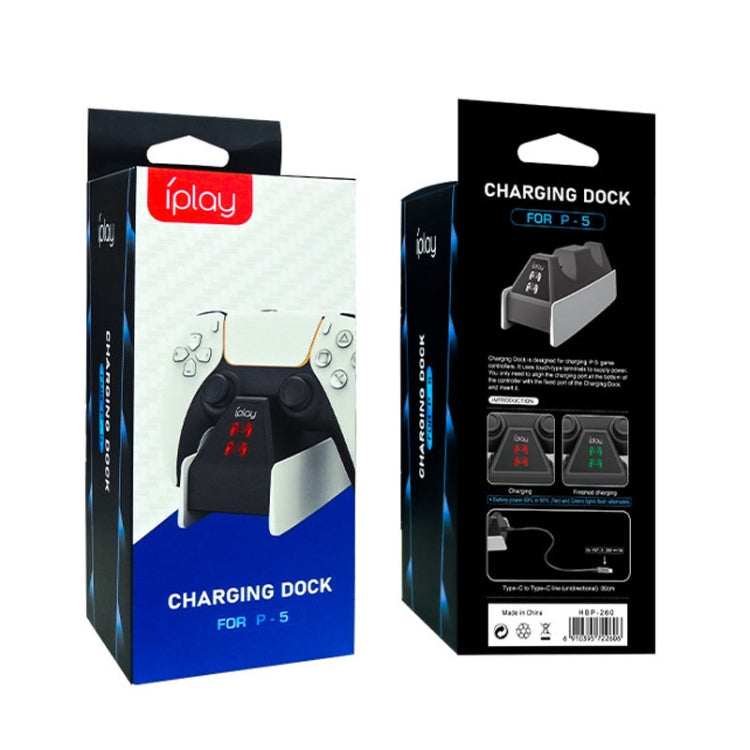 iplay HBP-260 For PS5 Handle Charging Seat Electric Game Handle Fast Charging Seat(Black) - Charger & Power by iplay | Online Shopping South Africa | PMC TechLife | Buy Now Pay Later Mobicred