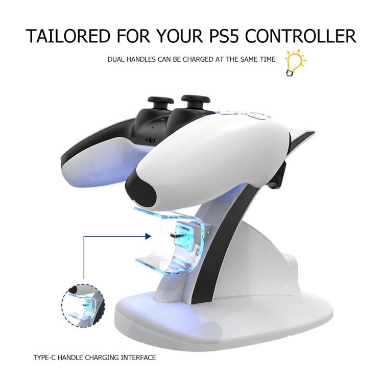 iplay HBP-253 For PS5 Game Wireless Handle Double Charging Base Placement Bracket(White)