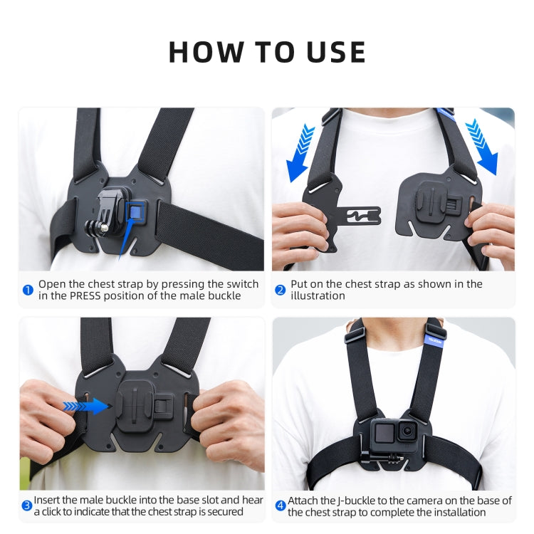 TELESIN Chest Strap Mount Waistcoat Belt Mount For Action Camera - Chest Belt by TELESIN | Online Shopping South Africa | PMC TechLife