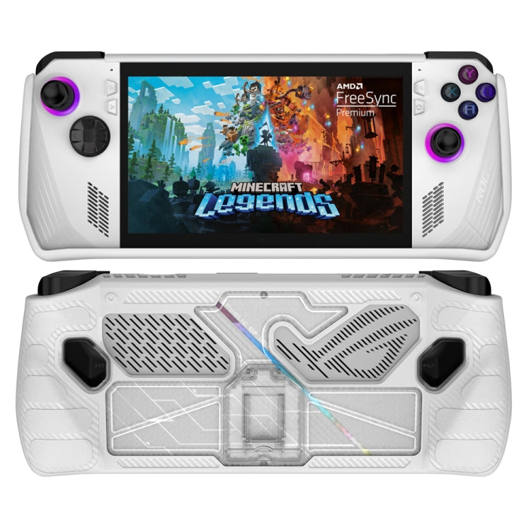 For ASUS Rog Ally Game Console PC+TPU Protective Case Cover With Bracket(White+Transparent) - Cases by PMC Jewellery | Online Shopping South Africa | PMC Jewellery | Buy Now Pay Later Mobicred