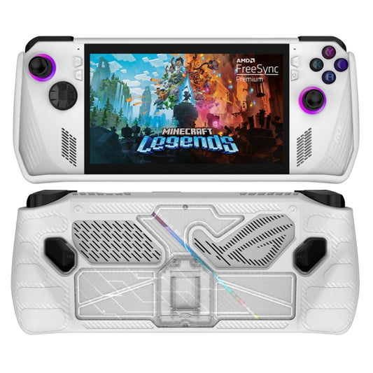 For ASUS Rog Ally Game Console PC+TPU Protective Case Cover With Bracket(White+Transparent) - Cases by PMC Jewellery | Online Shopping South Africa | PMC Jewellery | Buy Now Pay Later Mobicred