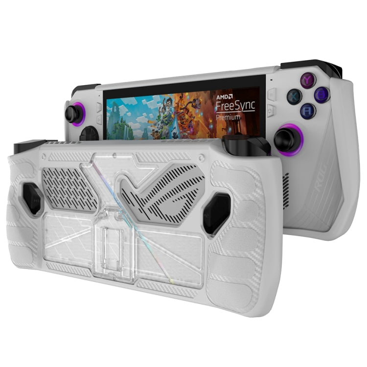 For ASUS Rog Ally Game Console PC+TPU Protective Case Cover With Bracket(White+Transparent) - Cases by PMC Jewellery | Online Shopping South Africa | PMC Jewellery | Buy Now Pay Later Mobicred
